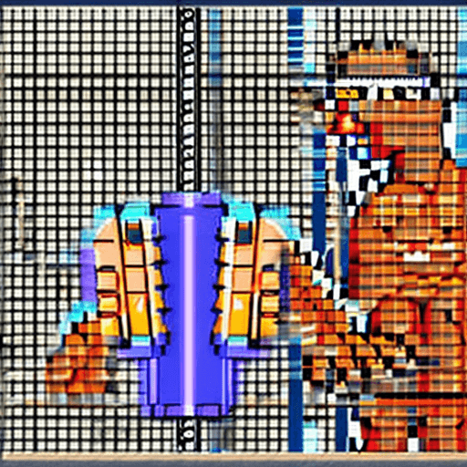 AI generated: A pixel art character, a Florida power line engineer, in full body view, standing confidently with t...
