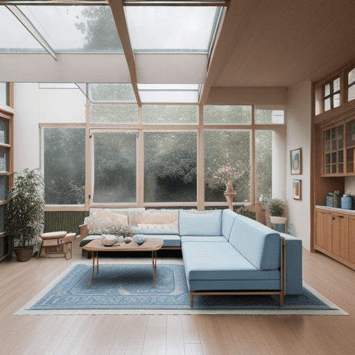 AI generated: Galaxy, High resolution photography interior design, dreamy sunken living room conversation pit, woo...