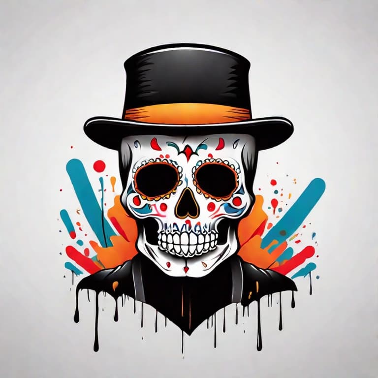 AI generated: Illustration of a Skull Man in Iconographic Shape, Vector, HD, Printed, ((Black Background)), Black ...