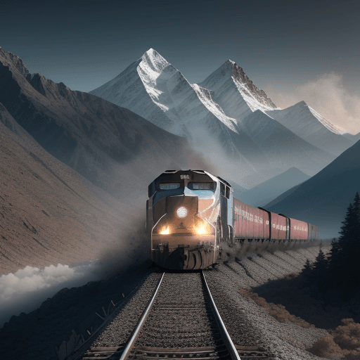 AI generated: 
freight train passing mountains 4k 8k octane rendering photorealistic hdr photography high sphere s...