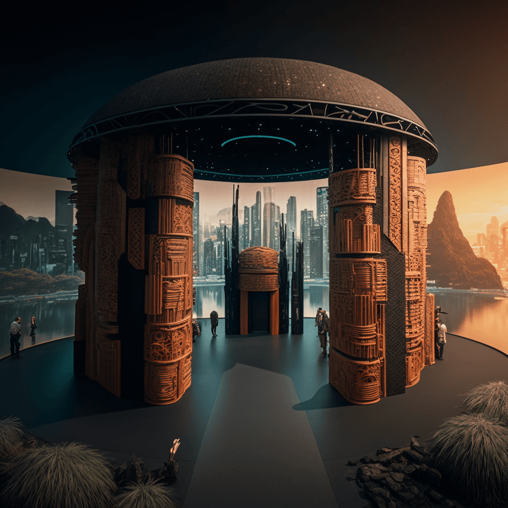 AI generated: a futuristic city based on the architecture of a bamiléké tribe in West cameroon