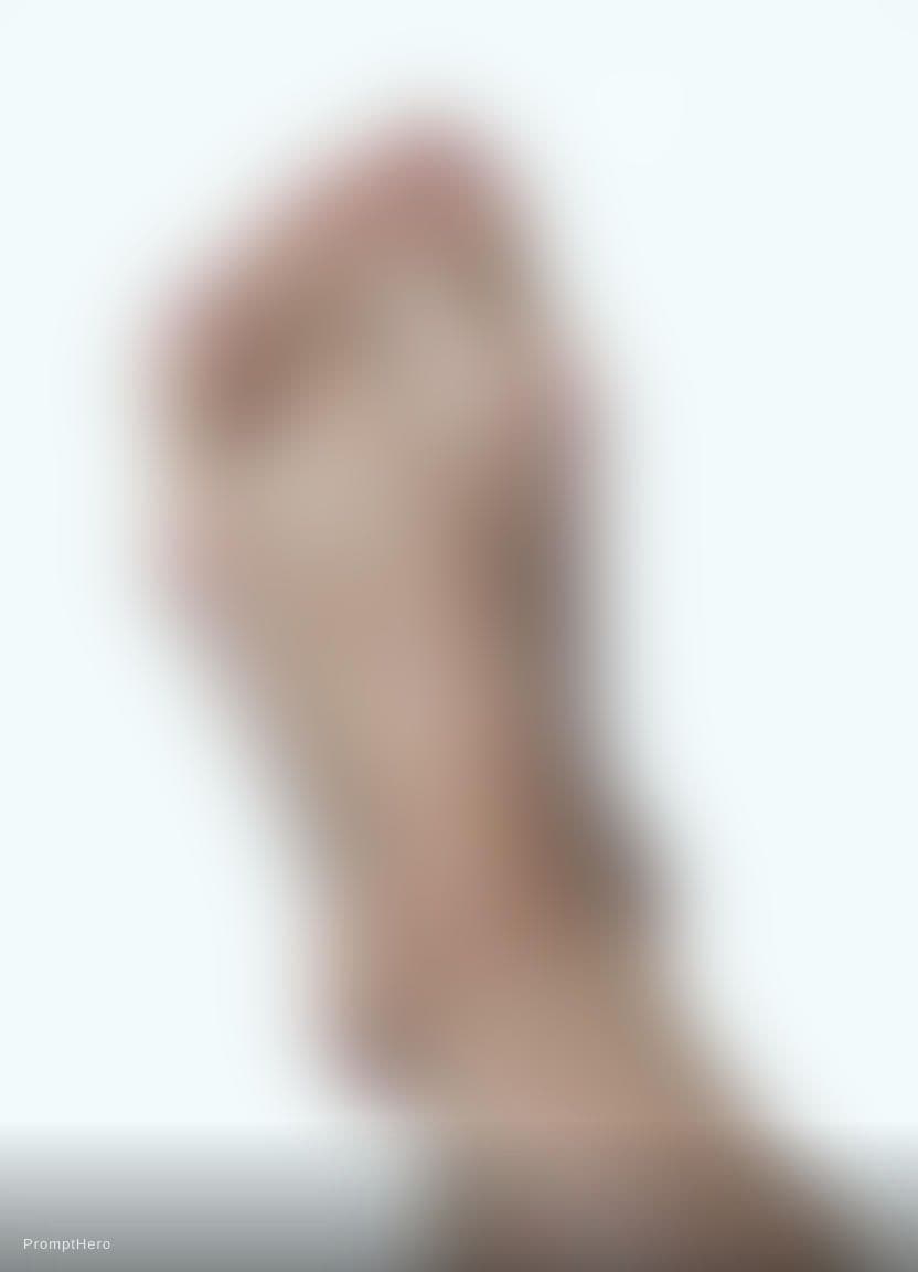 AI generated: she shows feet 
