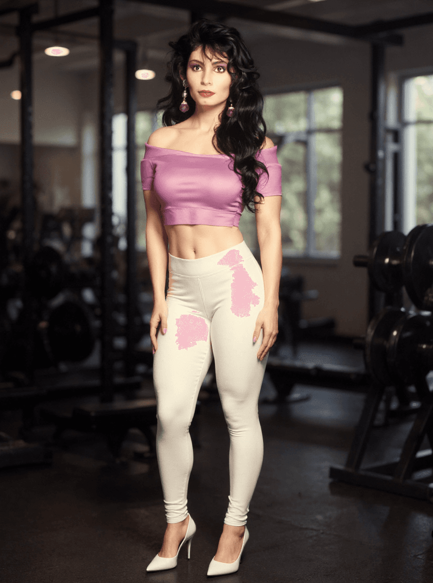 AI generated: A 3-4 front profile photo of a stunning and attractive Colombian woman with long, black hair and fai...