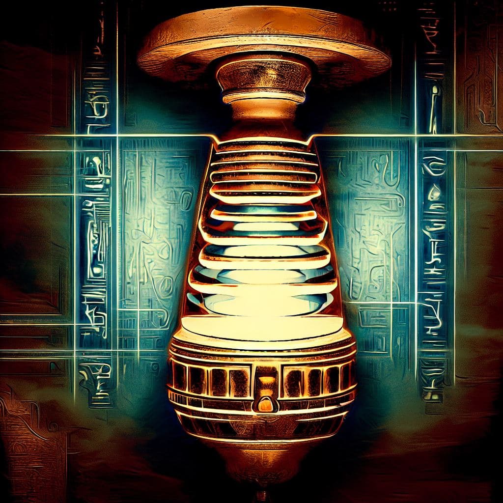 AI generated: Archaic Egyptian light bulb also known as Dendera light