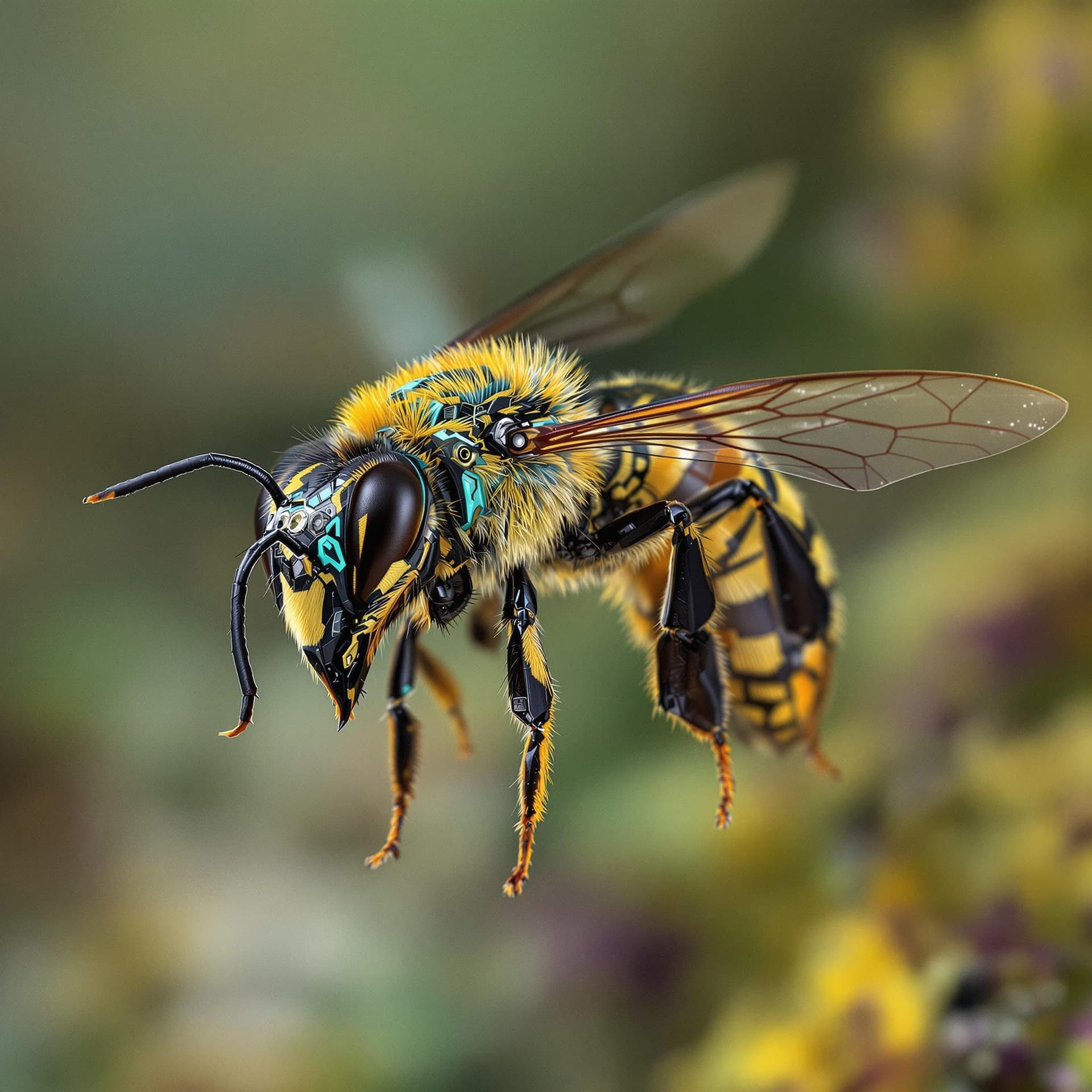 AI generated: Techno hybrid bees
