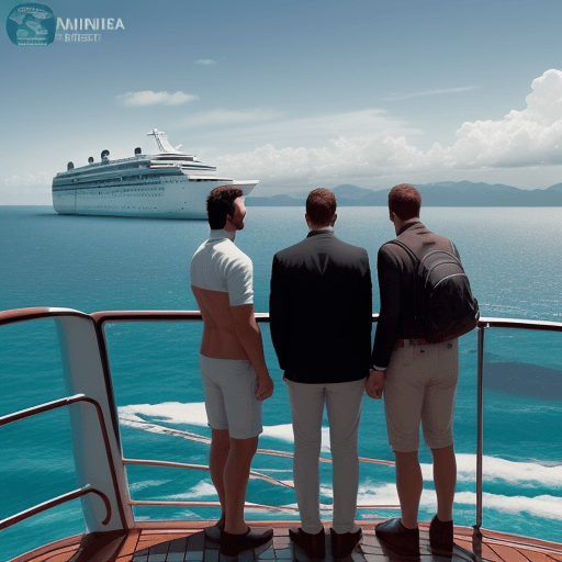 AI generated: Genera una imagen detallada de cuatro hombres rusos viajando en un crucero en un mundo postapocalípt...