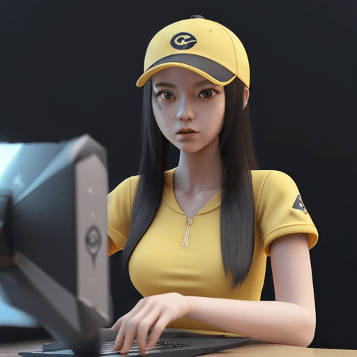 AI generated: 1girl using computer very angry because computer lagging, upper body, (dark simple yellow cap:1. 3),...