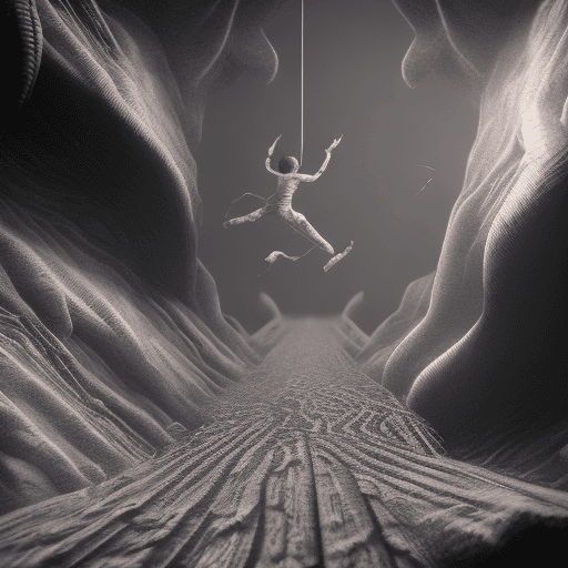 AI generated: blank person stuck and flying through the dark eternal void, intricate artwork . octane render, tren...