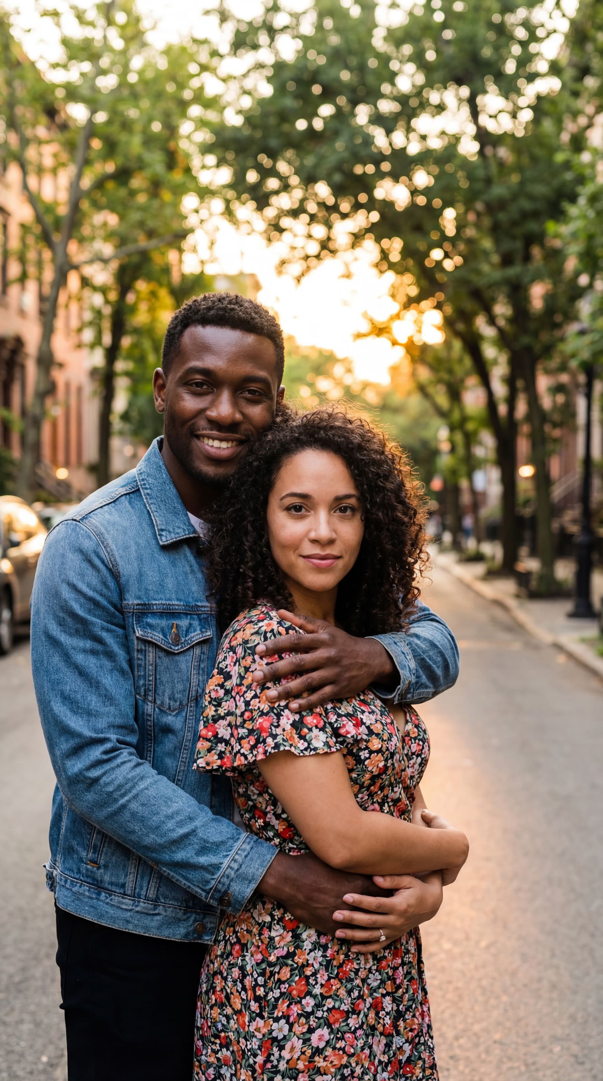 AI generated: Add a black guy holding her