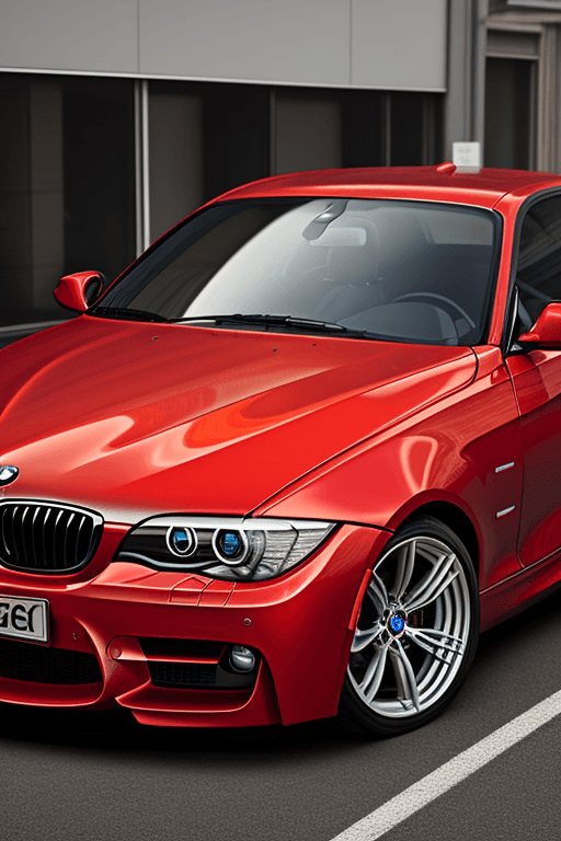 AI generated: red car bmw
