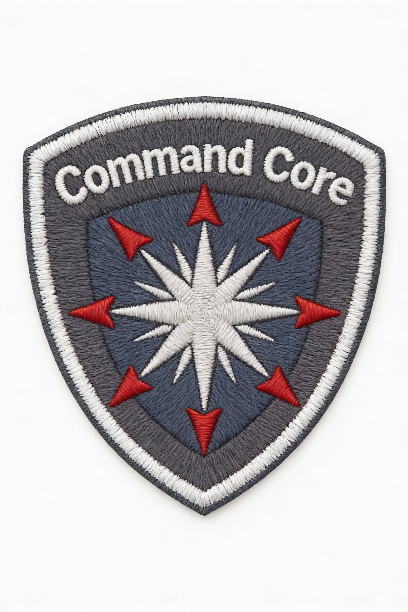 AI generated: Create a Sci-Fi uniform patches. Use the Reference image and create a single patch that reads Comman...