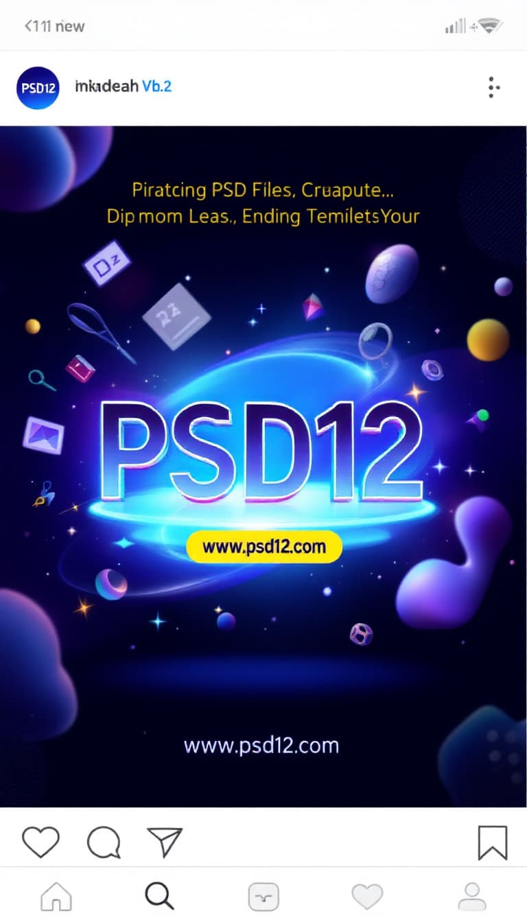 AI generated: A modern and visually striking graphic design promoting PSD files, Photoshop Designs, PSD Templates,...