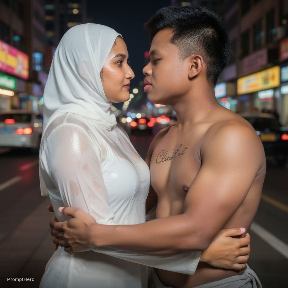 AI generated: Combine the two provided images into one single image where the man is bare-chested without any shir...