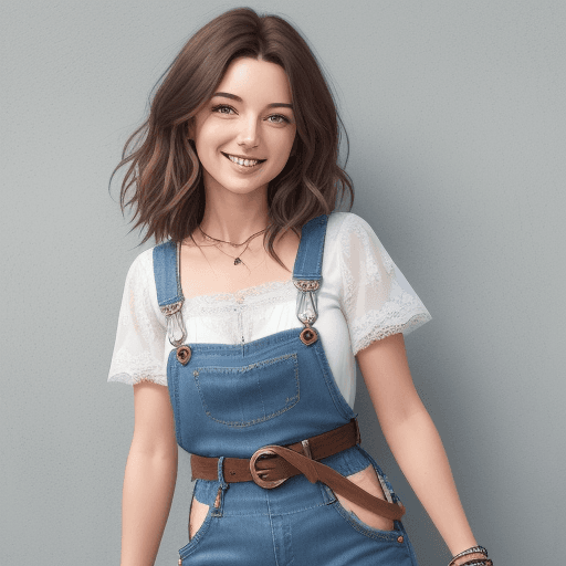 AI generated: An image of a woman with a beaming smile and medium-length tousled hair. She is dressed in a white l...