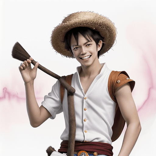 AI generated: masterpiece, concept art, centered, mid shot, standing, line-drawing, Watercolor paints, Gear Fifth,...