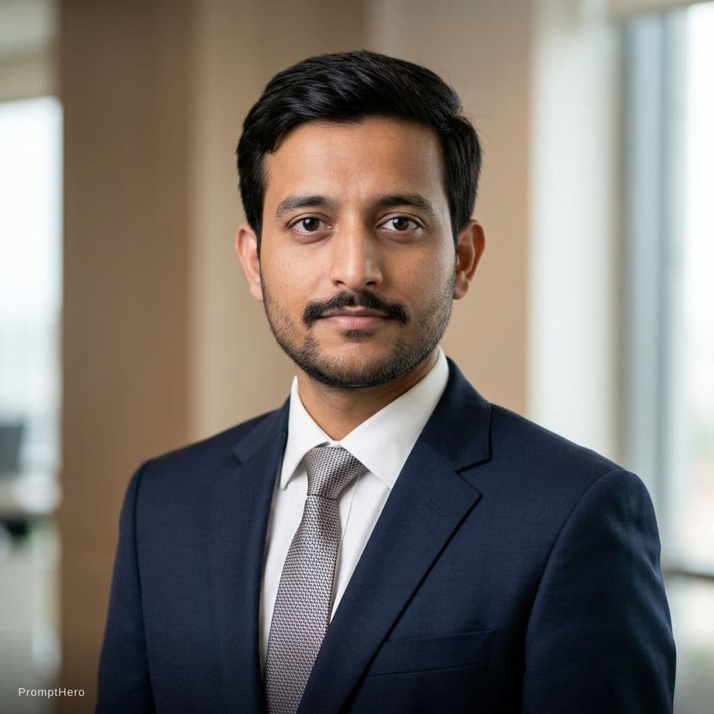 AI generated: Professional LinkedIn photo, man in a dark suit, neutral background, photorealistic, 8k --cref https...
