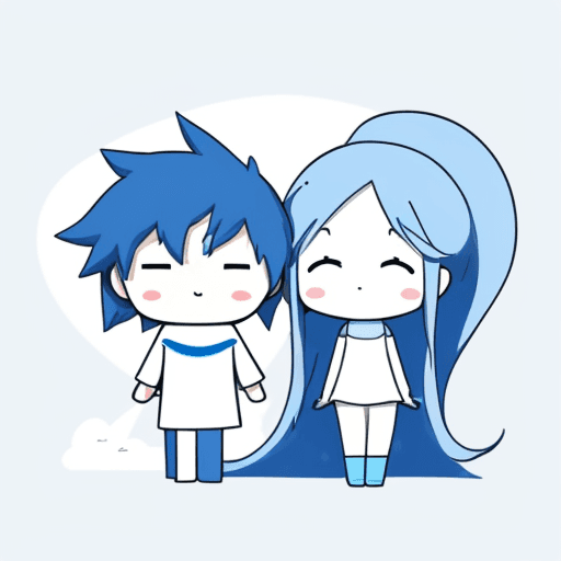 AI generated: [a minimalist web illustration: whimsical blue line art], suitable for print on demand and captivati...