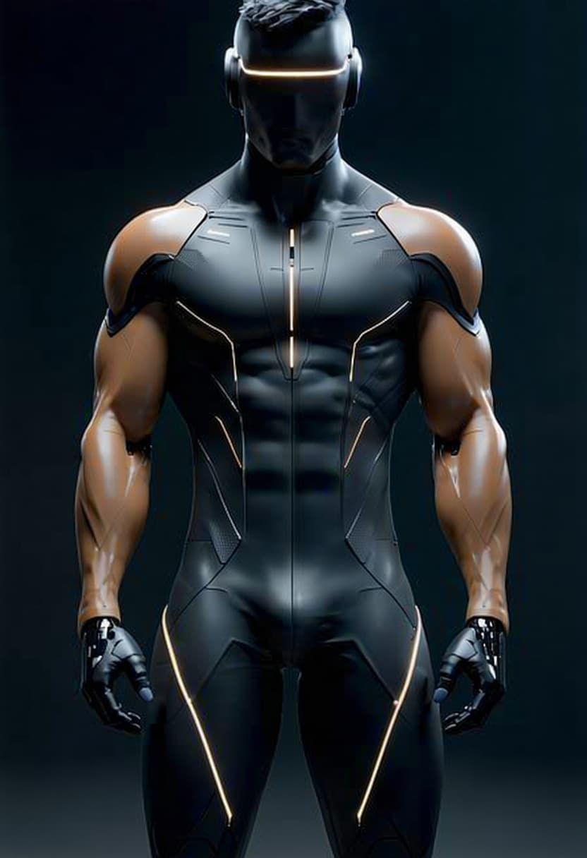 AI generated: Create a new image of the reference character. This AI male character operative, Aetheron (Tank). Ch...