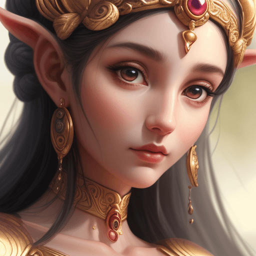 AI generated: Goddess close-up portrait ribcagel. 