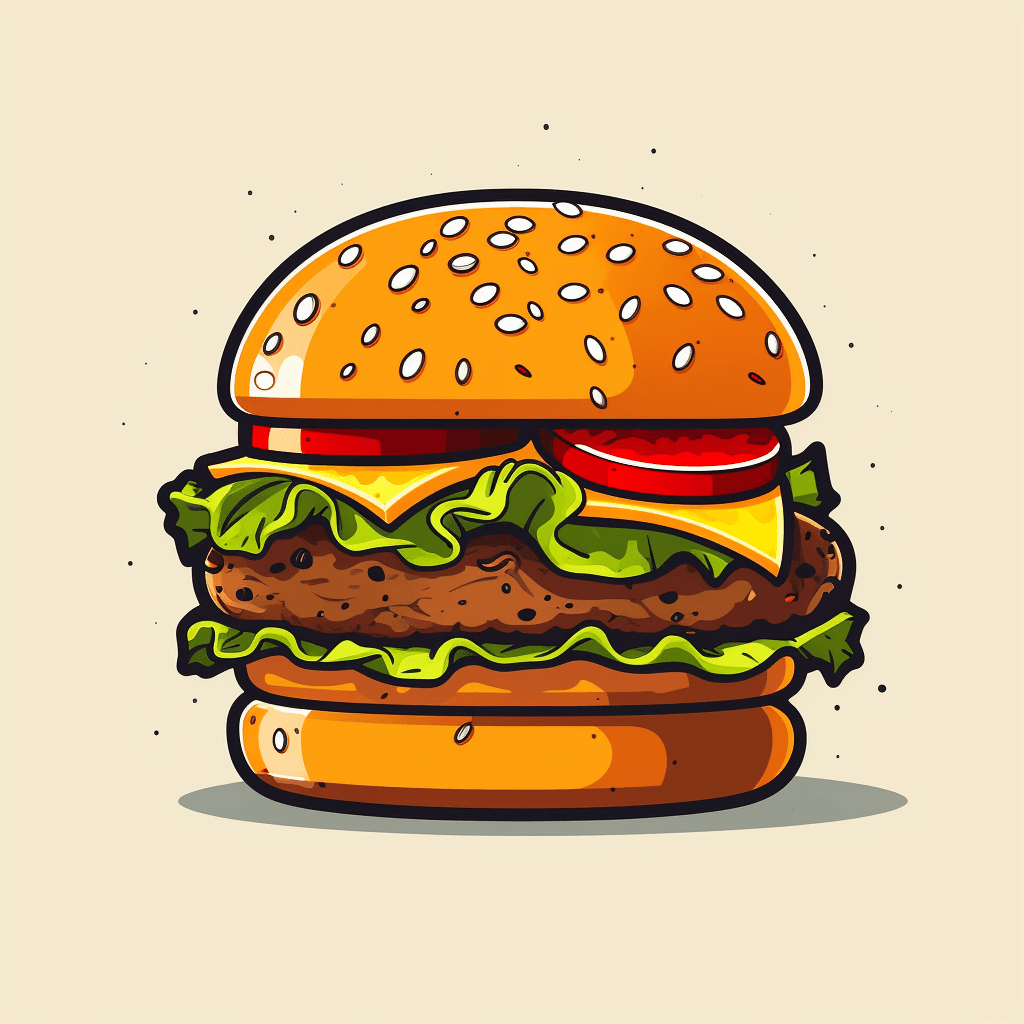 AI generated: 2d simplified vector burger icon logo v4