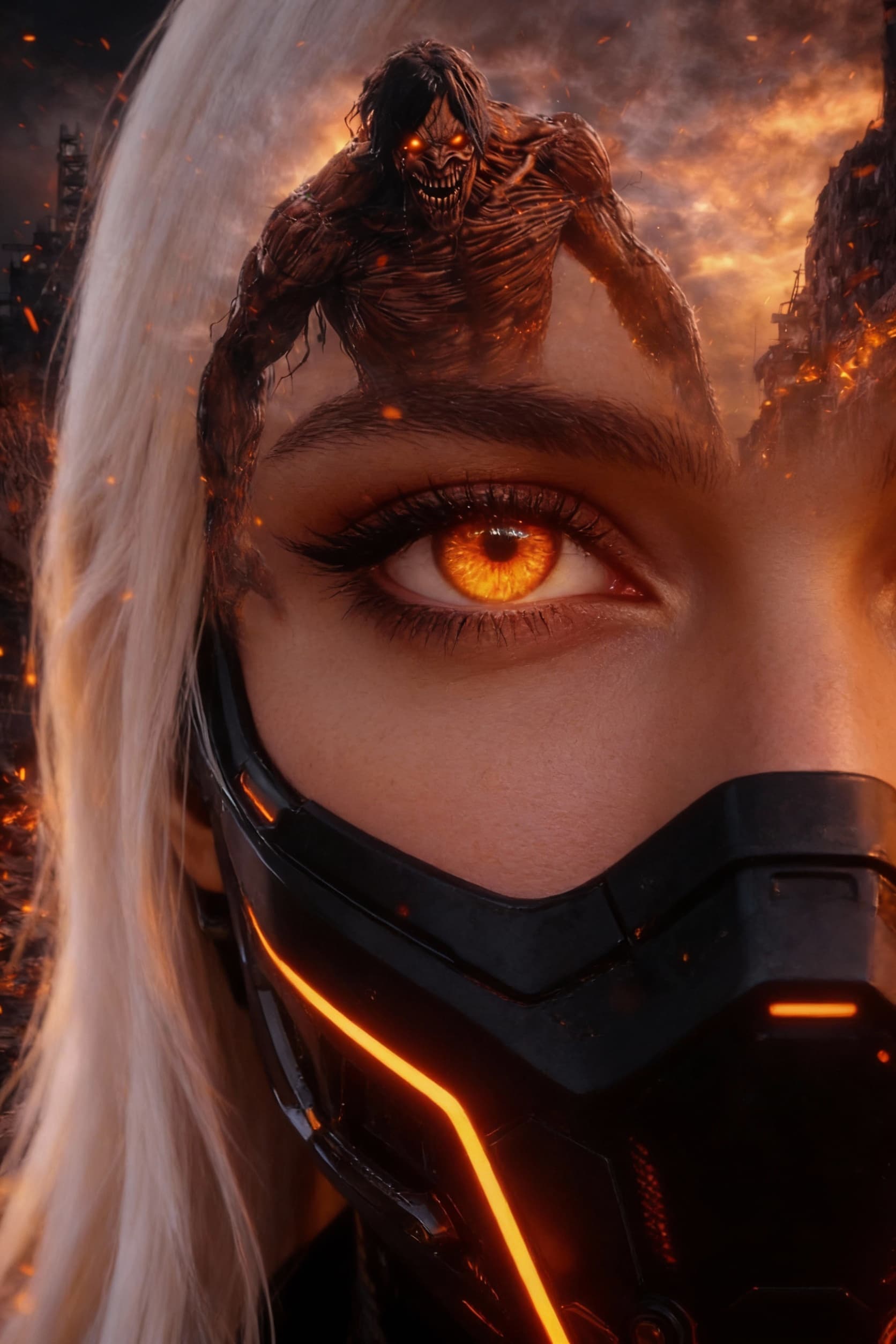 AI generated: create me a close up of the girls eyes keep everything originak about the girls look