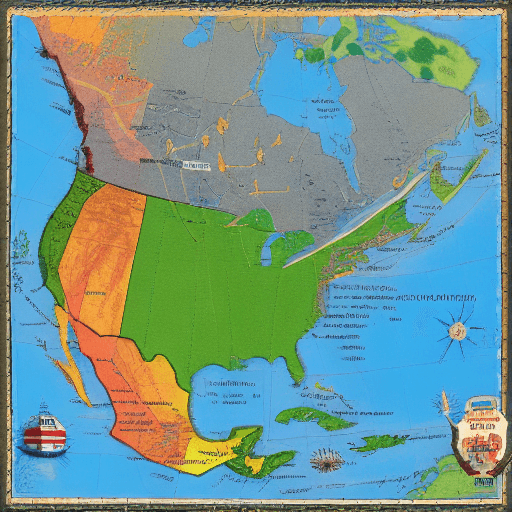 AI generated: Map of North America in 2032

