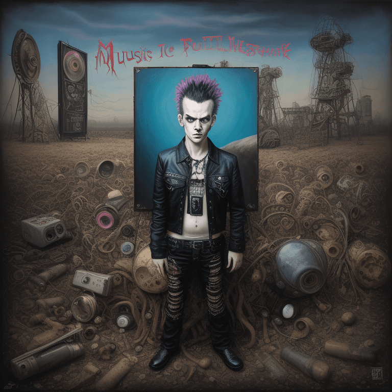 AI generated: music Album cover picture, surreal art, oil picture,  punk rock