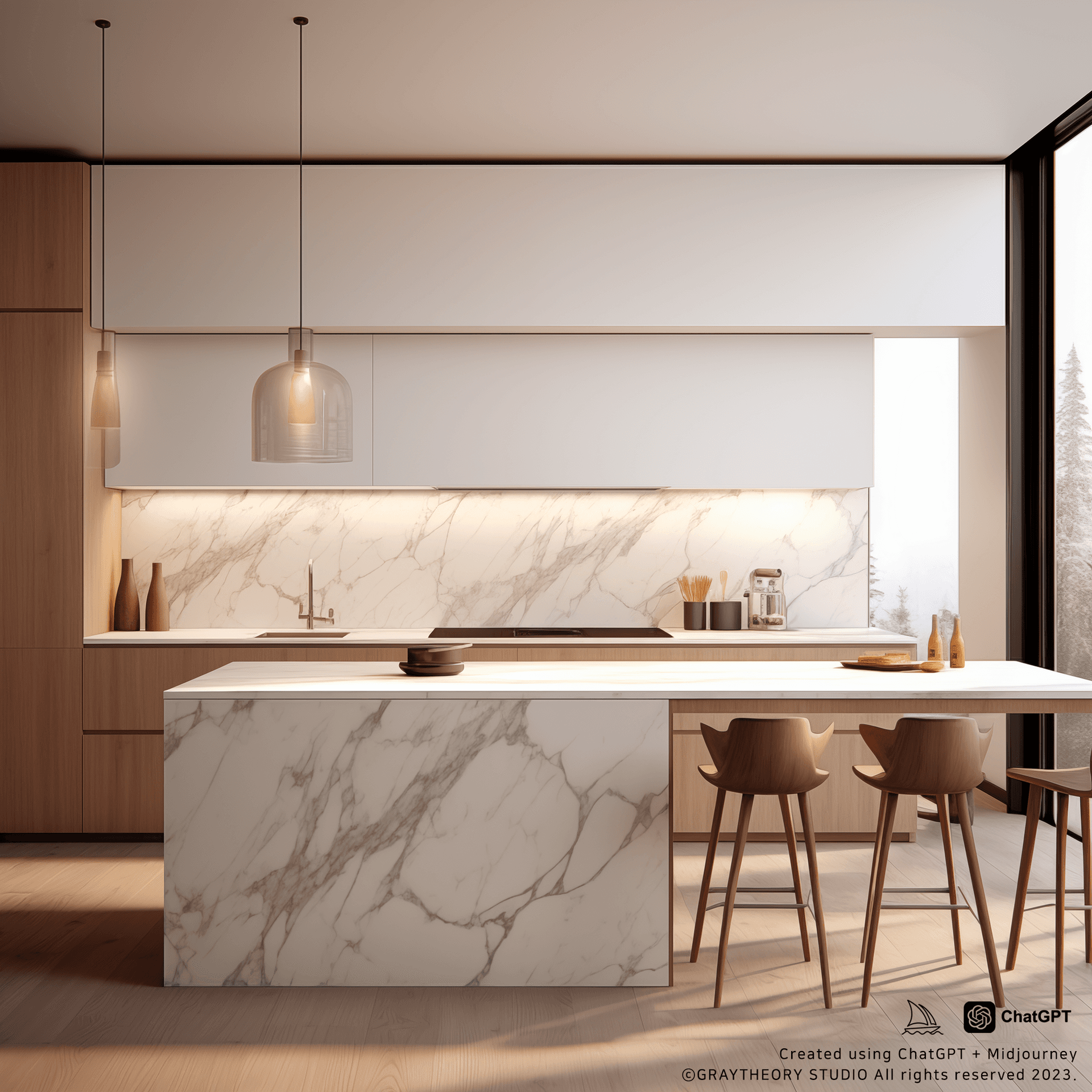 AI generated: photorealistic, frontshot, kitchen, minimalistic, white concept, 4k, realistic --ar 1:1