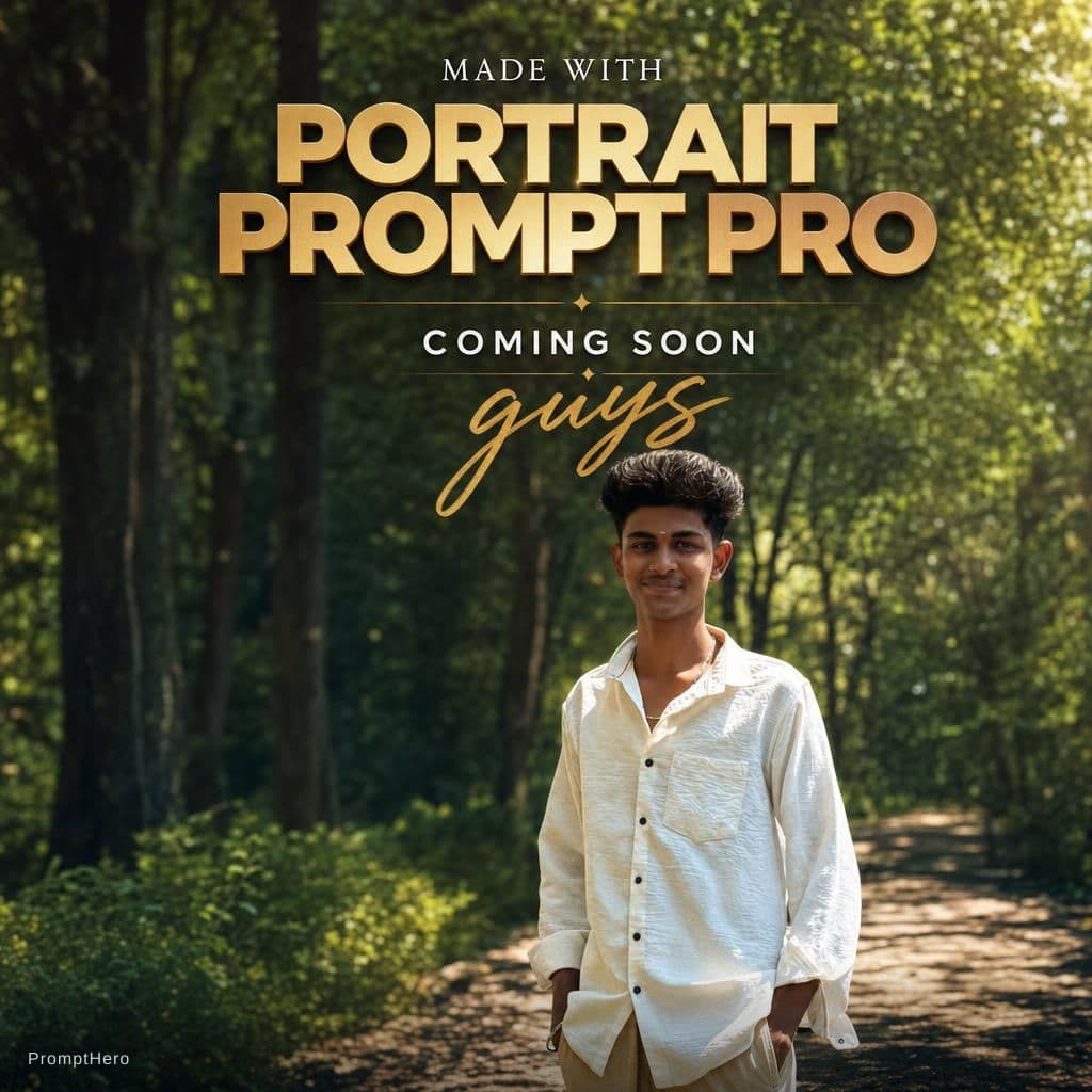 AI generated: made with portrait prompt pro   coming soon guys