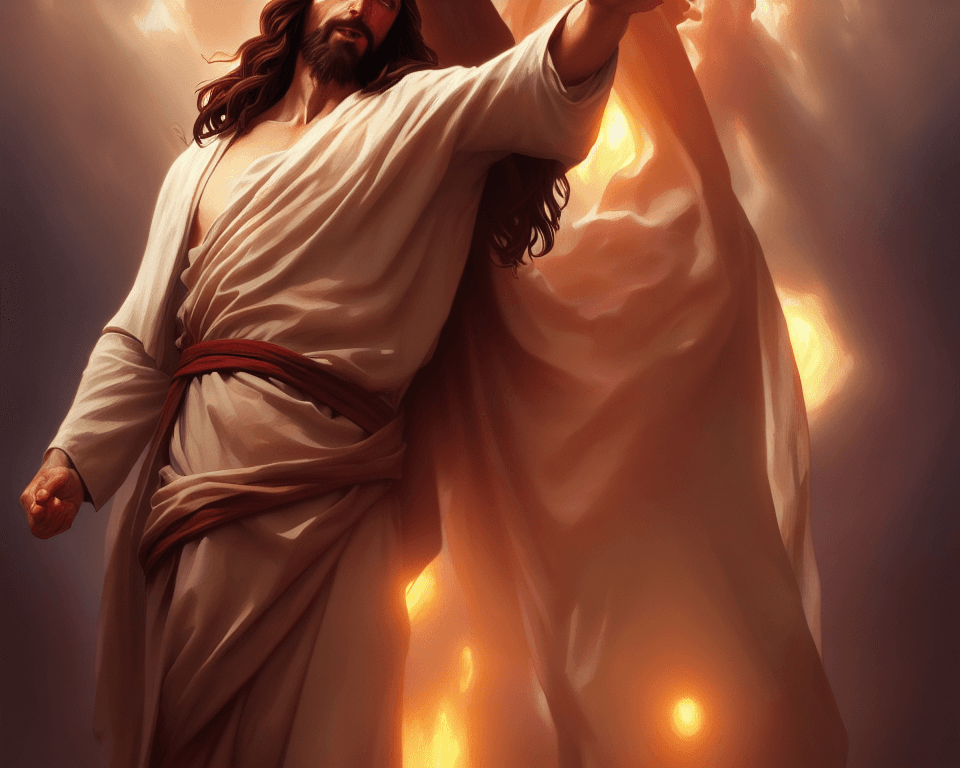 AI generated: jesus christ as an action hero, realistic portrait, symmetrical, highly detailed, digital painting, ...