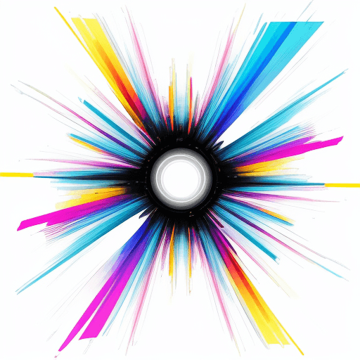 AI generated: white background abstract techno  colorful