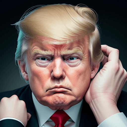 AI generated: Generate an image to Visualize a scene capturing the raw emotion of a nervous and defeated Donald Tr...