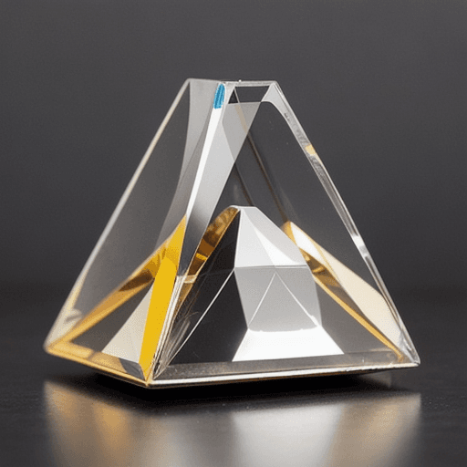 AI generated: create a functional object: jewelry, perfume, architecture, etc. with an irregular prism