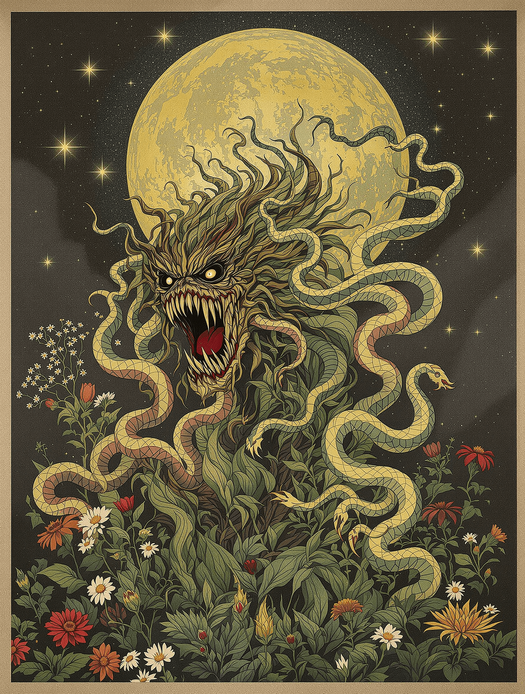 AI generated: By day, she woos me, soft, exceeding fair. But all night as the moon changes, she becomes   loathsom...
