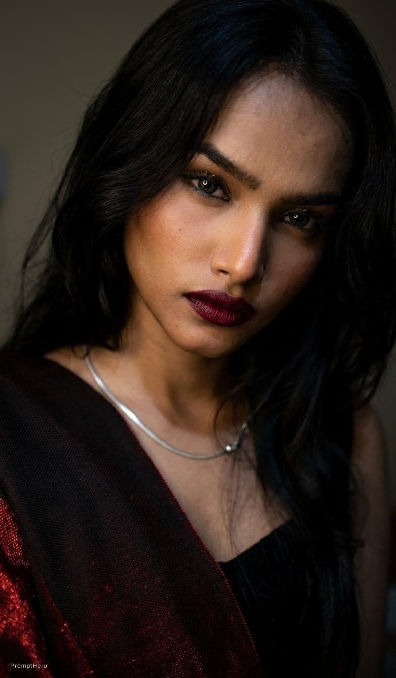 AI generated: high-resolution photograph, woman, stunning use of shadows, in the syle of crisp lines and forms,  U...