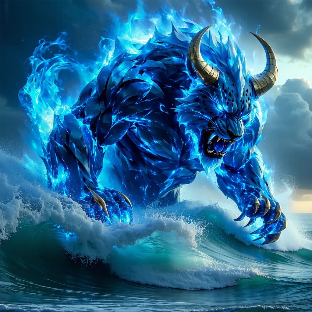AI generated: A hyper-detailed cinematic image of a hybrid mutant beast with the powerful and majestic mutated bod...
