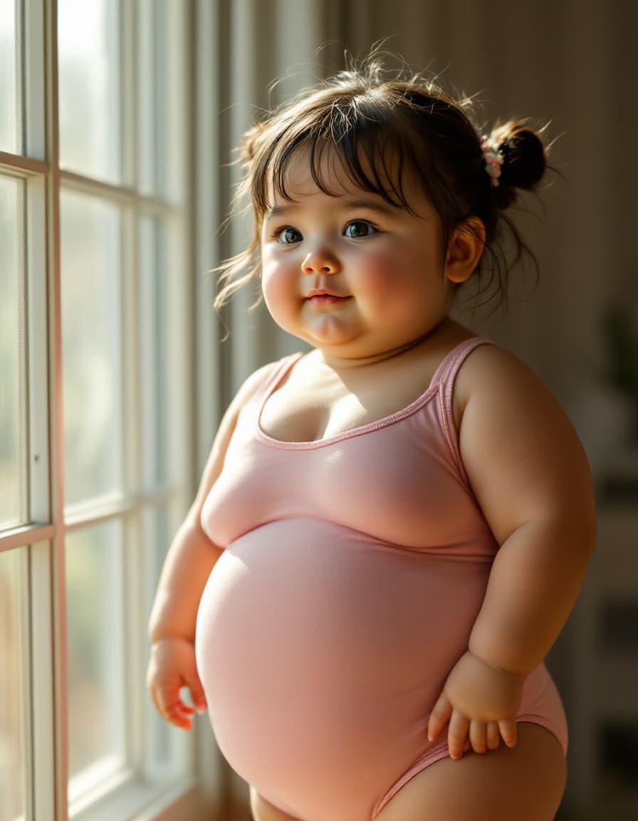 AI generated: ((1 girl, elementary school girl, cute, short, very chubby, very fat, heavyset, morbidly obese littl...