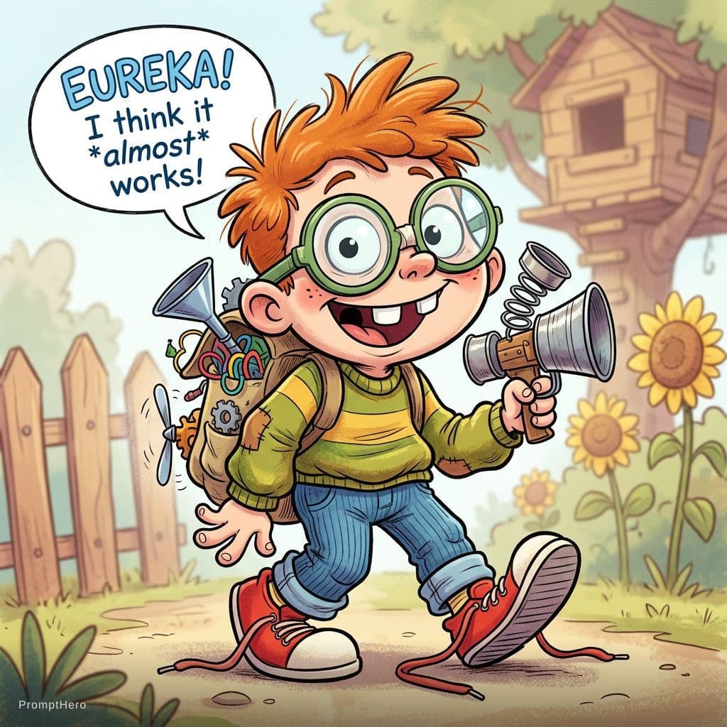 AI generated: caricature illustration, children's comic book character, hilariously exaggerated features --ar 1:2 ...