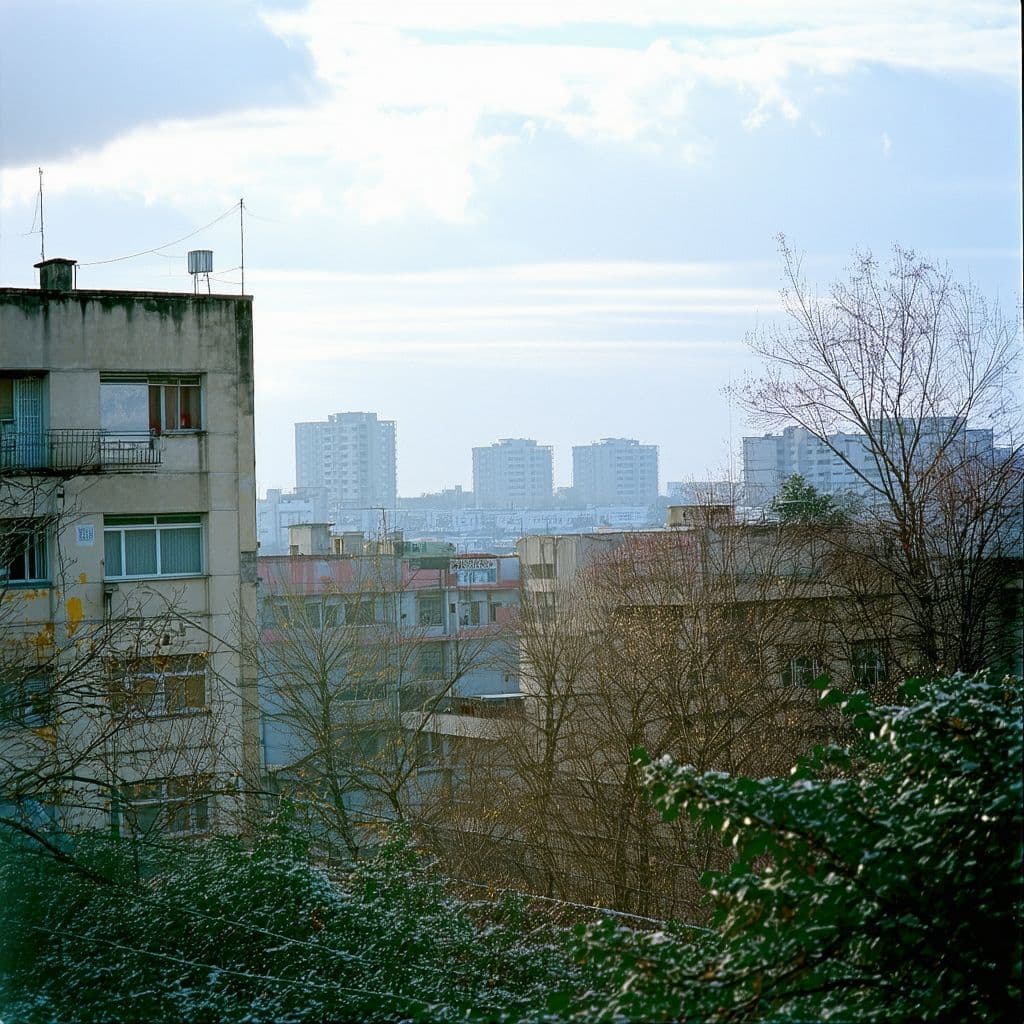 AI generated: score_9, score_8_up, score_7_up, no humans, scenery, day, building, city, cloud, outdoors, overgrown...