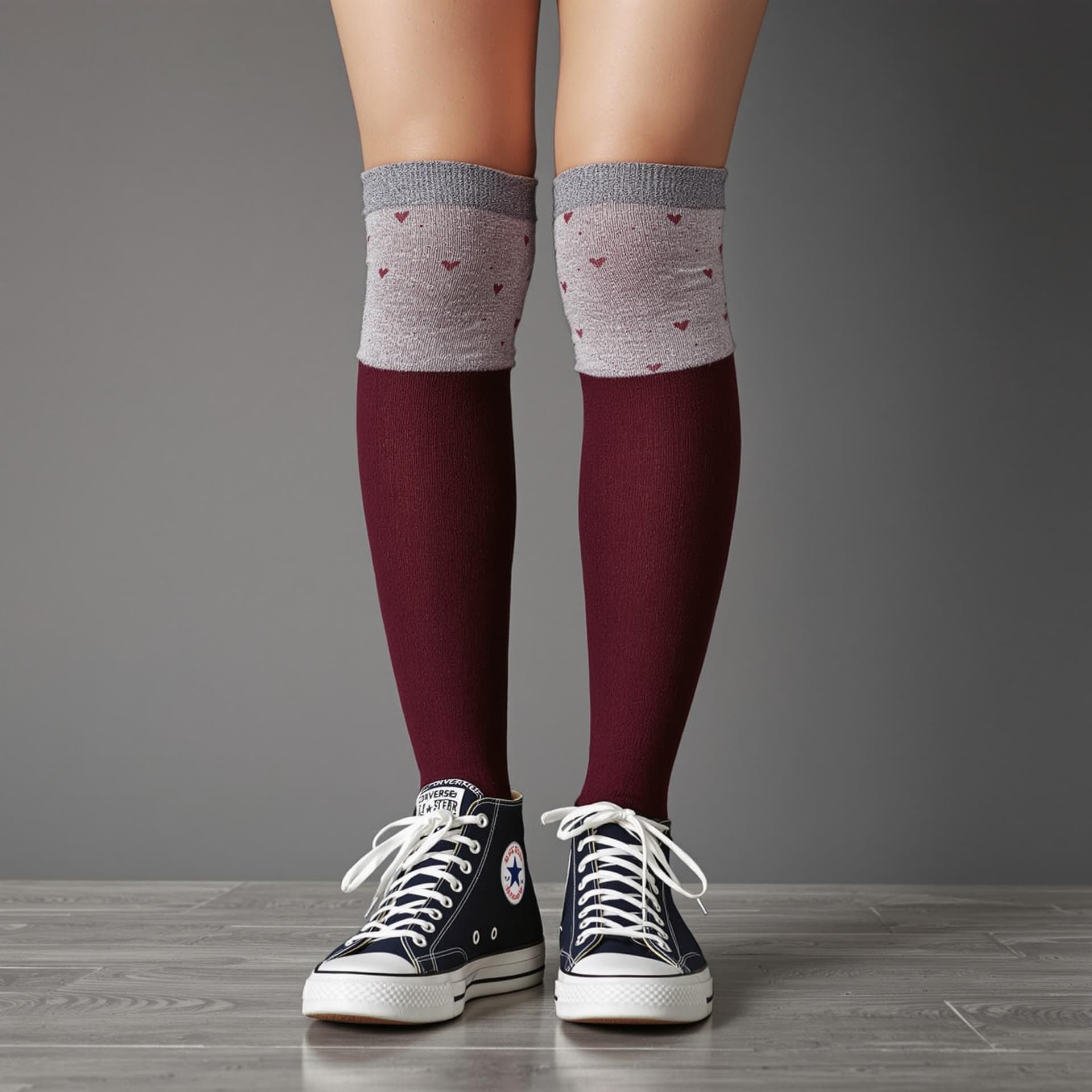AI generated: Legs with Overknee Socks and Converse Sneakers 