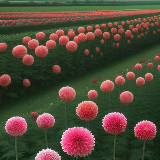 AI generated: A field with thousands dahlias 