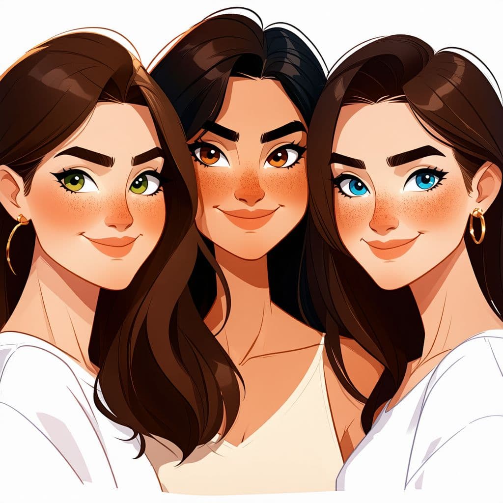 AI generated: Generates an illustration like Pixar style image of four friends in their 30s;
One is: Light brown h...