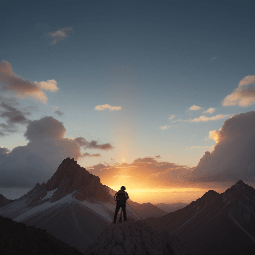 AI generated: Un apache de porte imponente se encuentra en la cima de un acantilado rocoso, con un fondo de cielo ...
