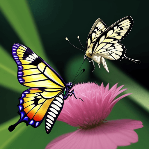 AI generated: Hyper realistic butterfly fighting with a man