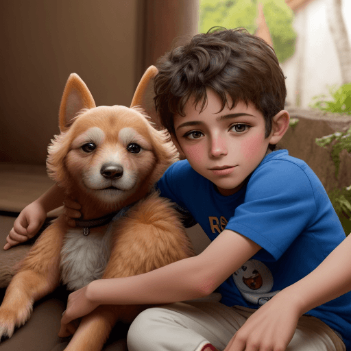 AI generated: La aventura del niño pequeño con su hermano menor y su perro mascota 
