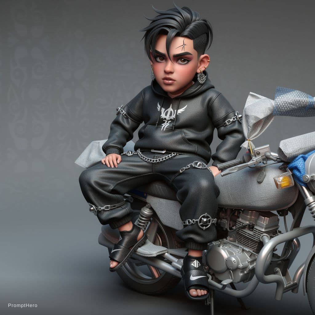 AI generated: a dark-haired boy, gothcore, zbrush, character caricatures --chaos 75 --ar 1:2 --profile n19tbh9 --s...