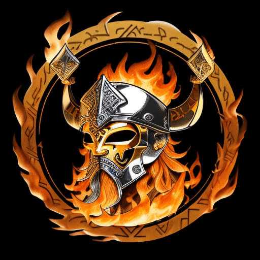 AI generated: 
Create a unique streaming channel logo by blending a Viking and Greek helmet, symbolizing fire, lif...