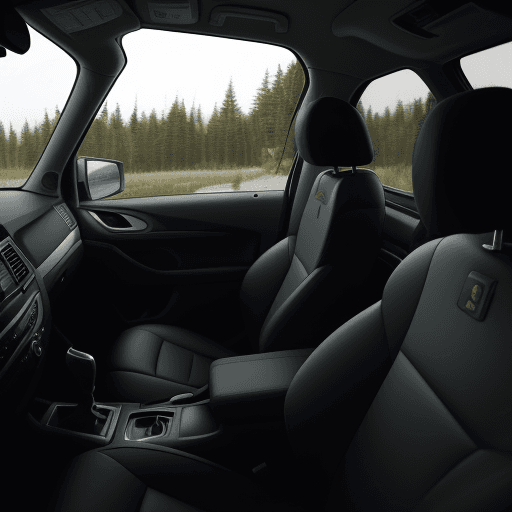 AI generated: Photo of security threat, Stay alert, keep doors locked while driving, full inside of cabin


 

