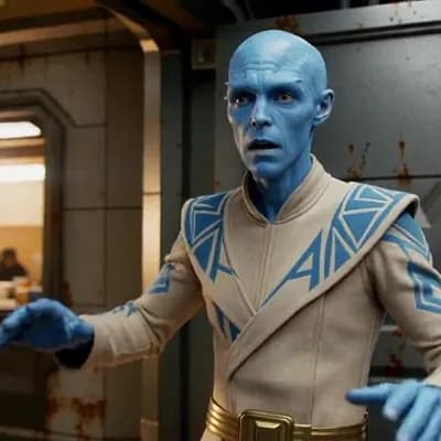 AI generated video: Create a Sci-fi scene.

Create a Sci-fi scene.

His breathing, panting, tired, beat. He stands there...