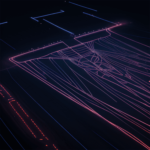 AI generated: Please generate a description of the Nazca Lines as seen from the sky at night, where the lines are ...